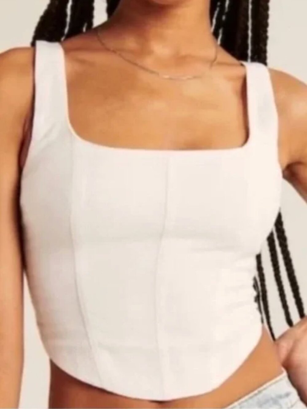 Abercrombie & Fitch Vegan Leather Corset Scoopneck Top XL